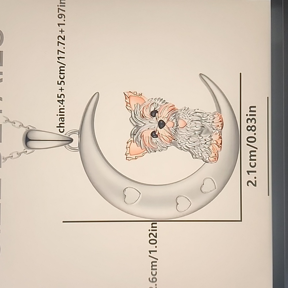 Cresent π Moon Yorkie Necklece π π - Picture 4 of 6